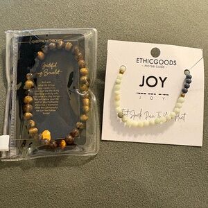 Tigers Eye Semi Precious Stone Stretch Bracelet Joy Obsidian Beetle NEW